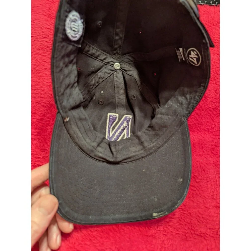 47 Brand Northwestern Wildcats Hat Cap Black Purple Cotton Adjustable OSFA - Picture 4 of 10